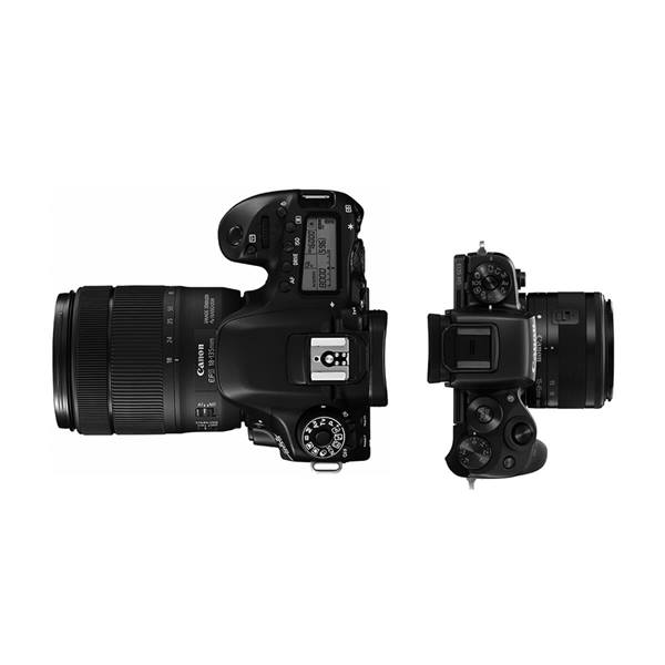 Side by side product image of DSLR and mirrorless